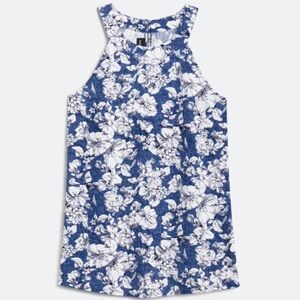 Floral Blue and White Women's Tank Top